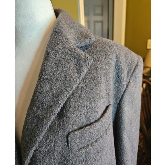Women's Coat Jacket US 8 TopShop New Gray Brushed Dropped Shoulder Notch Collar - Picture 7 of 10